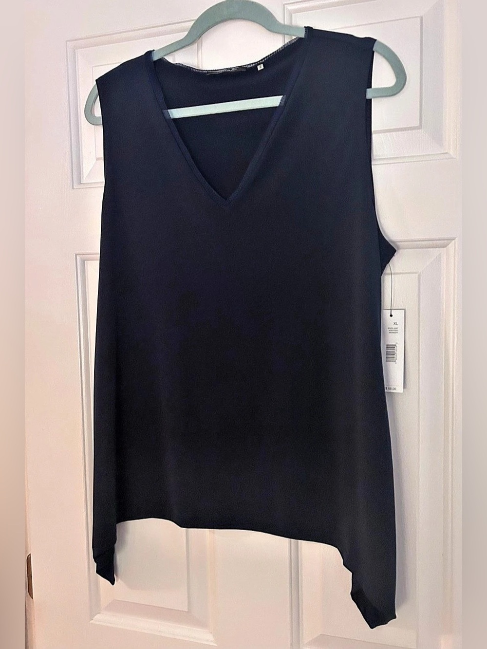 Tahari Braza Knit V-Neck Tunic in Black XL NWT